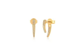 14K Gold Mini Diamond Hook Earrings