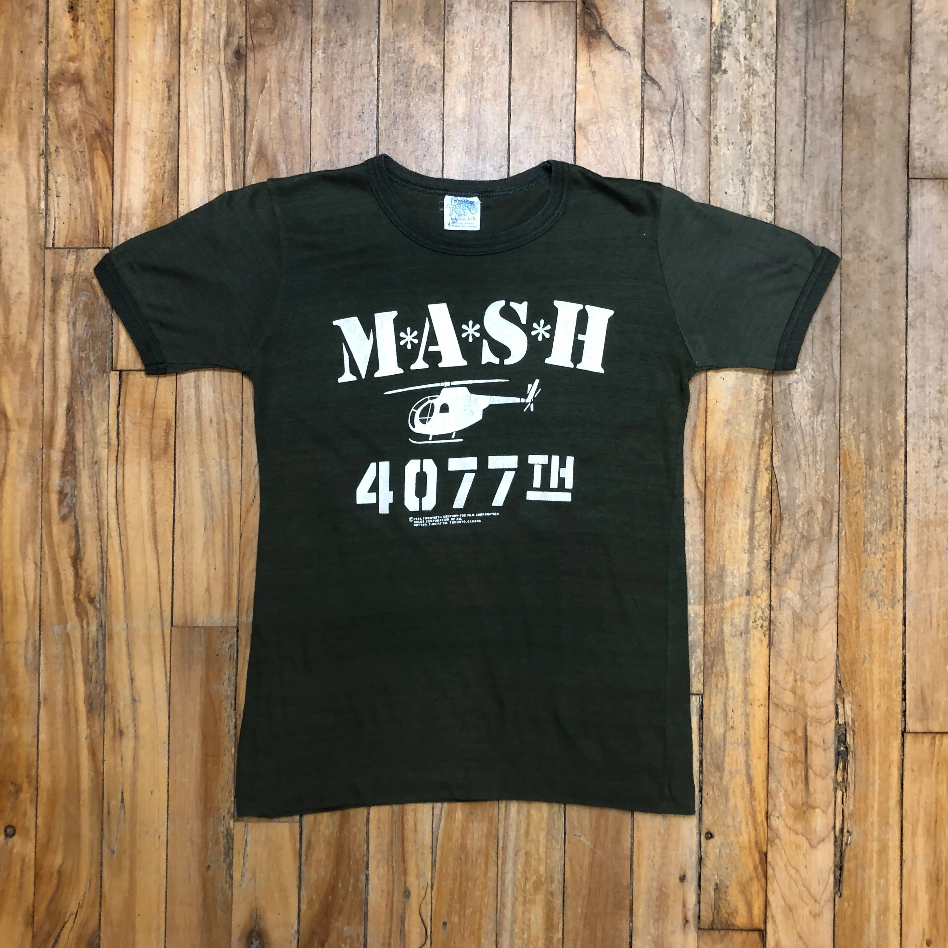 1981 M*A*S*H Made In Canada MASH Vintage Single Stitch Graphic T-Shirt Size Youth L