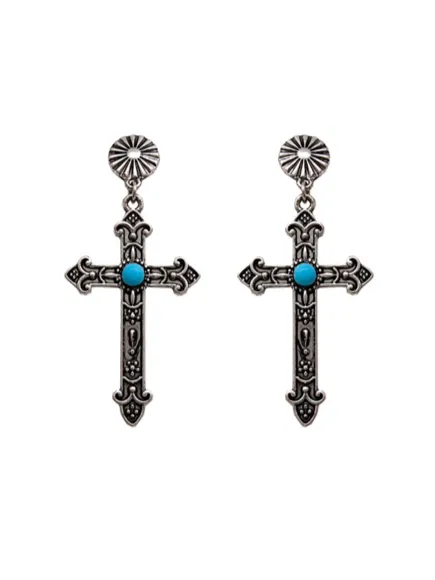 27 Cross Western Dangle Earrings