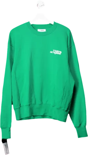 7 Days Active Green Crew Neck Sweatshirt UK S