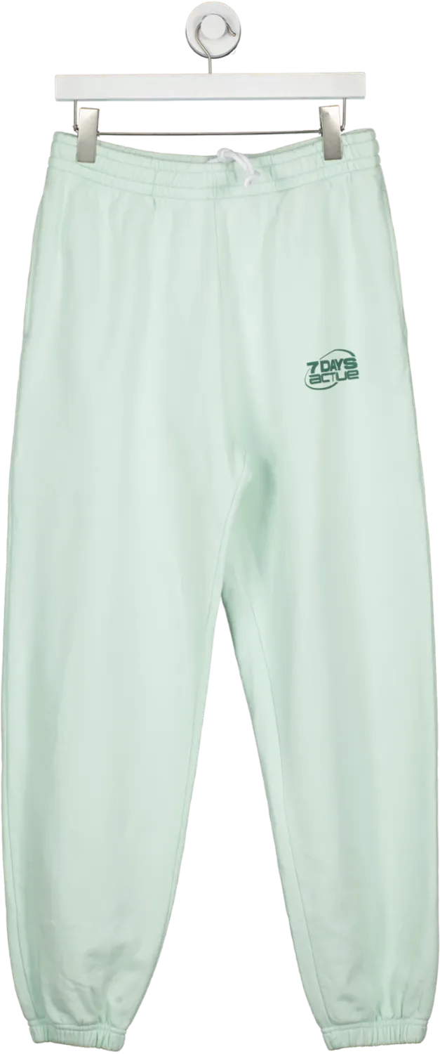 7 Days Active Green Organic Sweatpants With Logo UK S