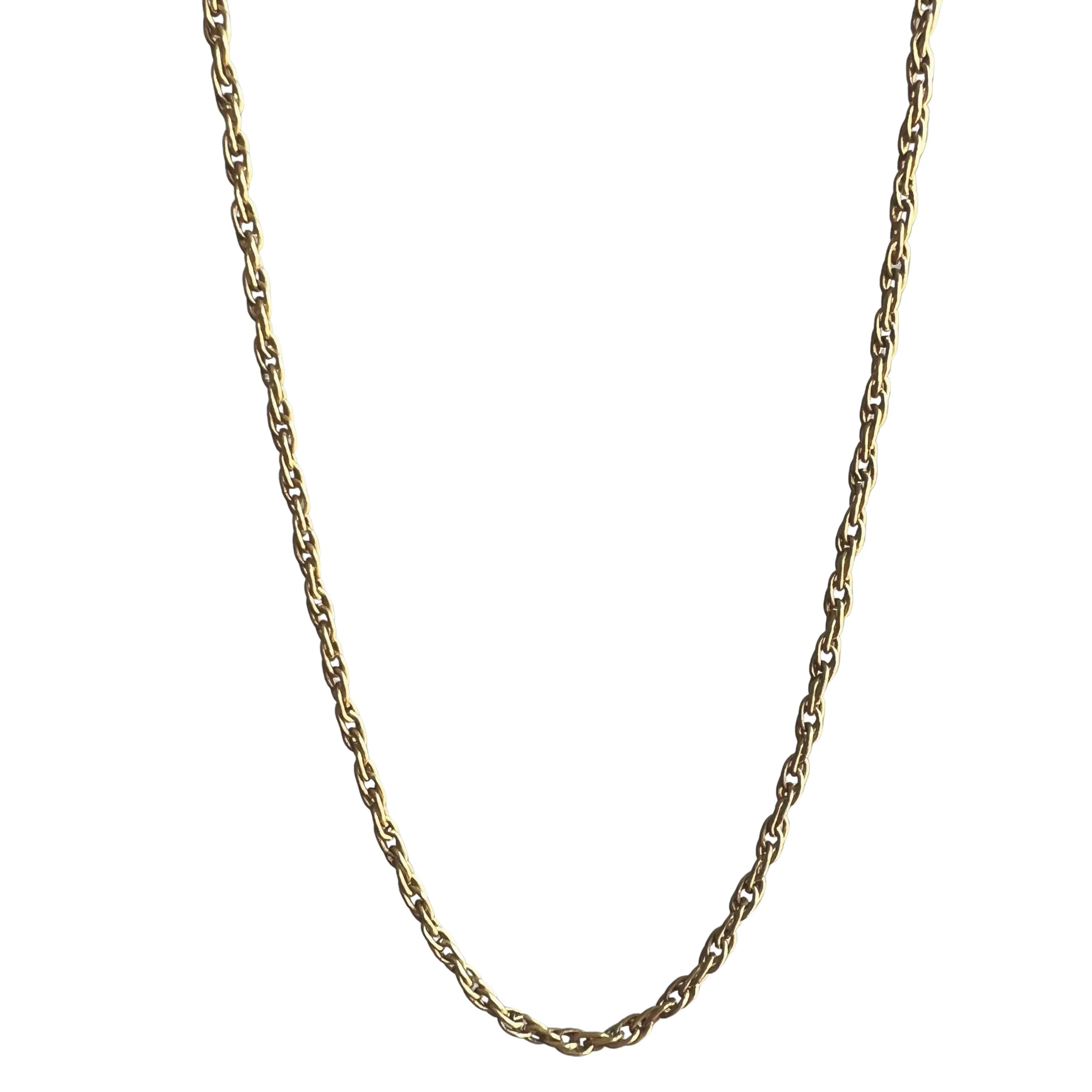 A N T I Q U E // woven links / solid 18k yellow gold loose link rope chain / almost 22, 4.2g