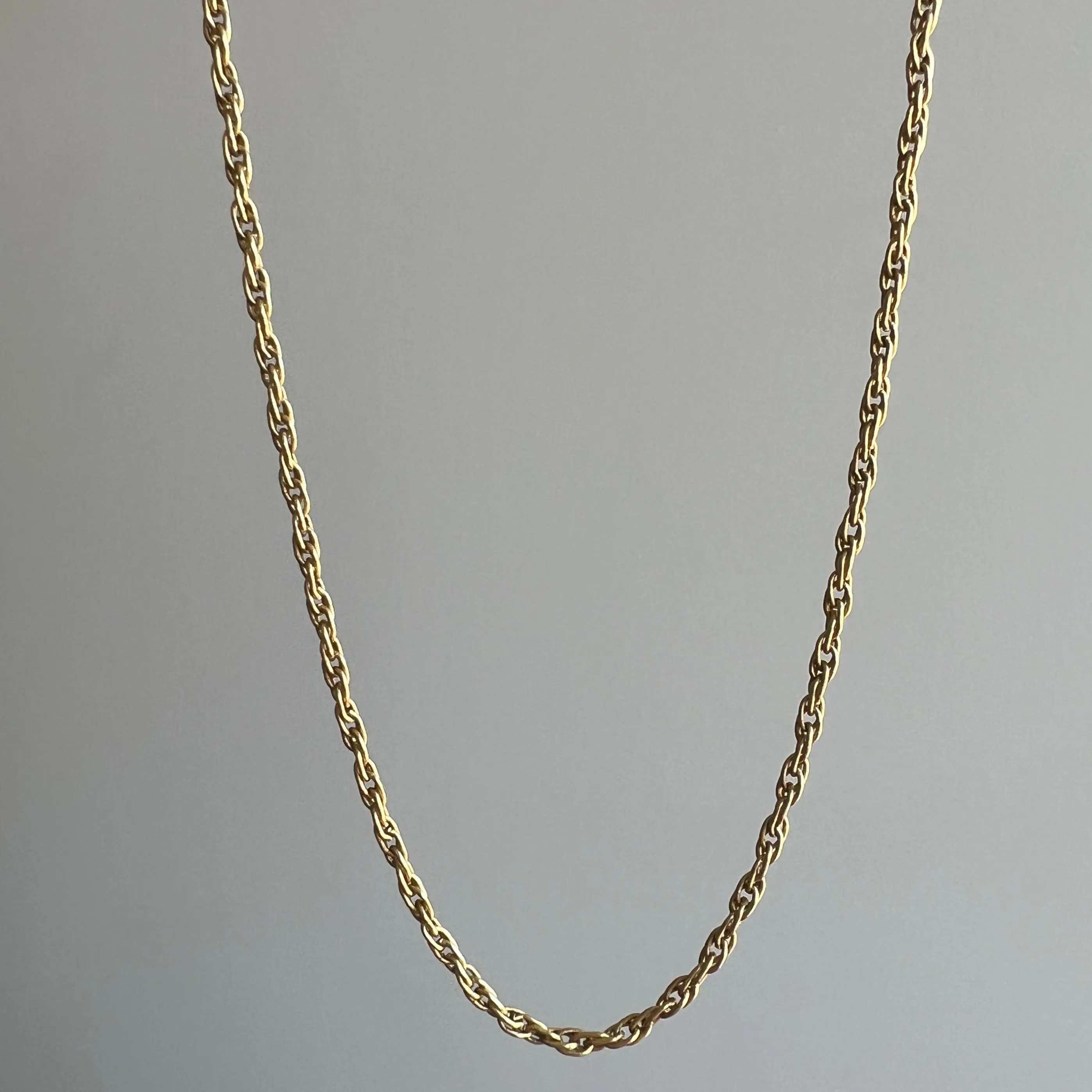 A N T I Q U E // woven links / solid 18k yellow gold loose link rope chain / almost 22, 4.2g