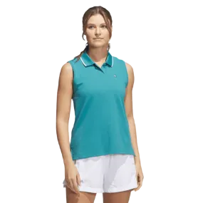 Adidas Ladies Go-To Piqué Sleeveless Golf Polo Shirt - Turquoise