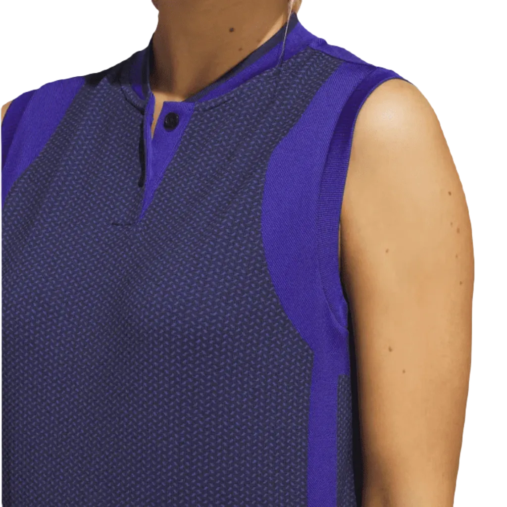 Adidas Ladies Ultimate365 Tour Sleeveless Golf Shirt - Blue