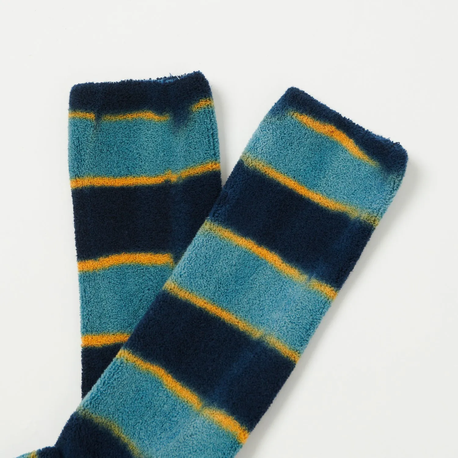 Anonymous Ism Old Surf Stripe Crew Socks - Navy