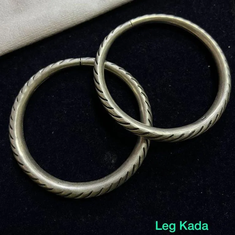 antique silver leg kada pair\\925 antique sterling silver leg kada\\traditional handmade leg kada antique silver for woman