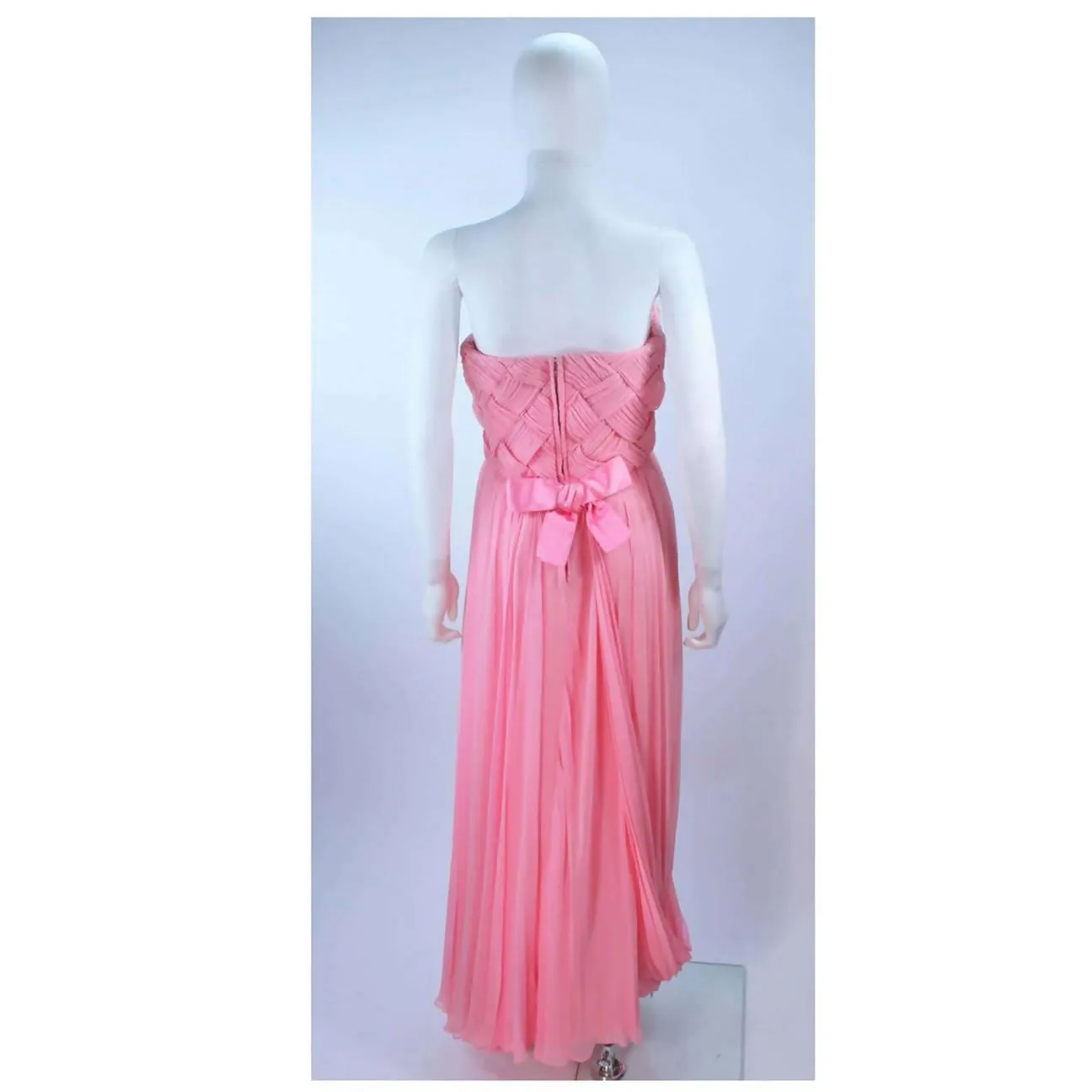 ARNOLD SCAASI Pink Draped Chiffon Gown | Size 4/6