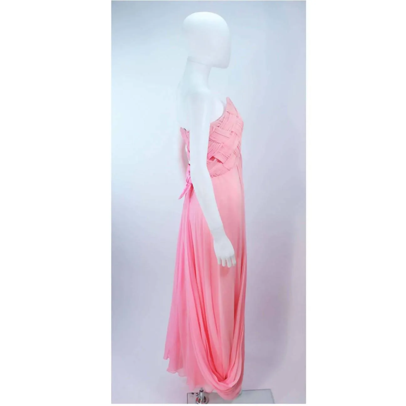 ARNOLD SCAASI Pink Draped Chiffon Gown | Size 4/6