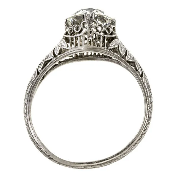 Art Deco Engagement Ring, Old Euro 1.32ct