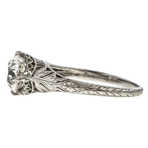 Art Deco Engagement Ring, Old Euro 1.32ct