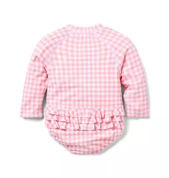 Baby Gingham Rash Guard Swimsuit