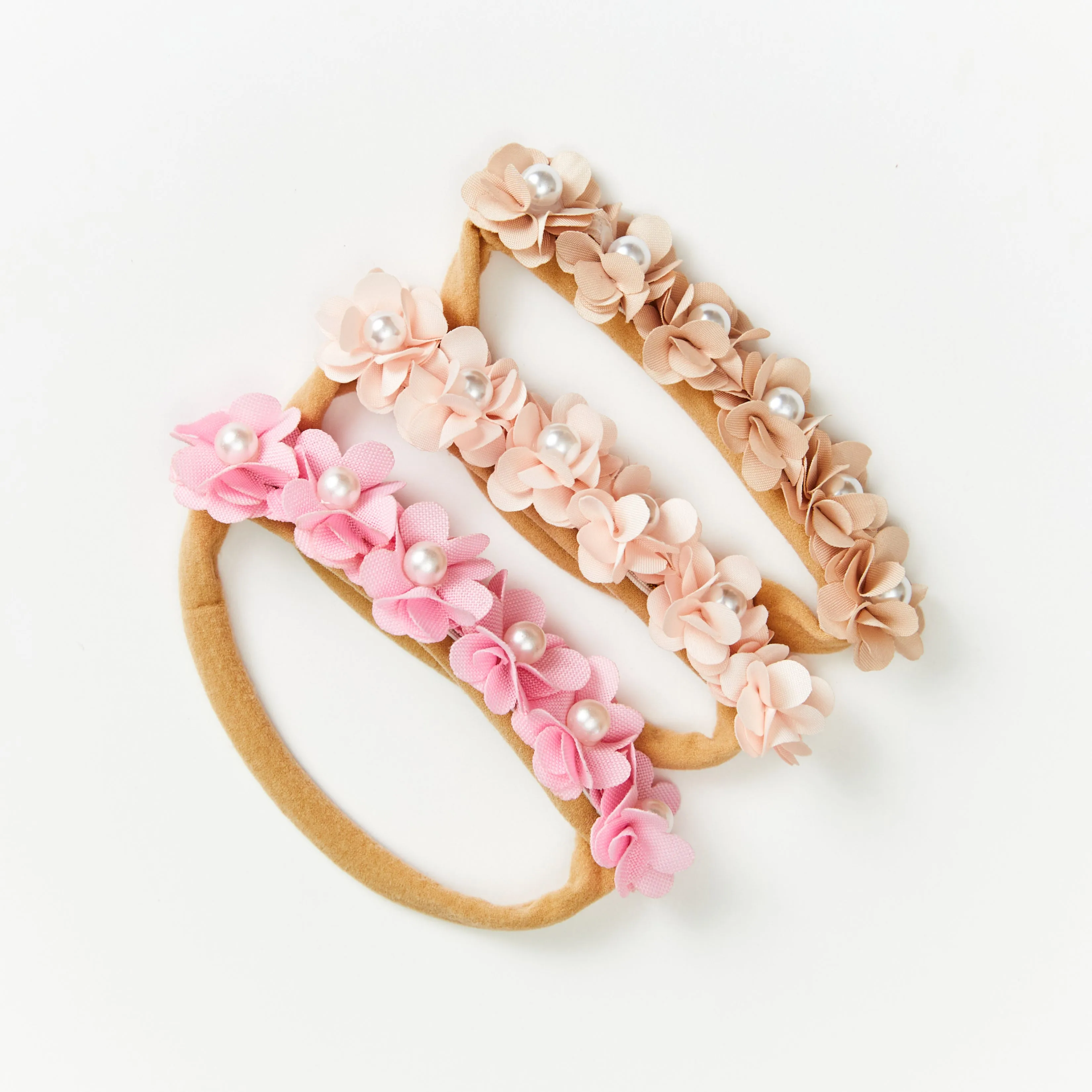 Baby Girl Mini Little Flower Crown Headband in Pink Shadow