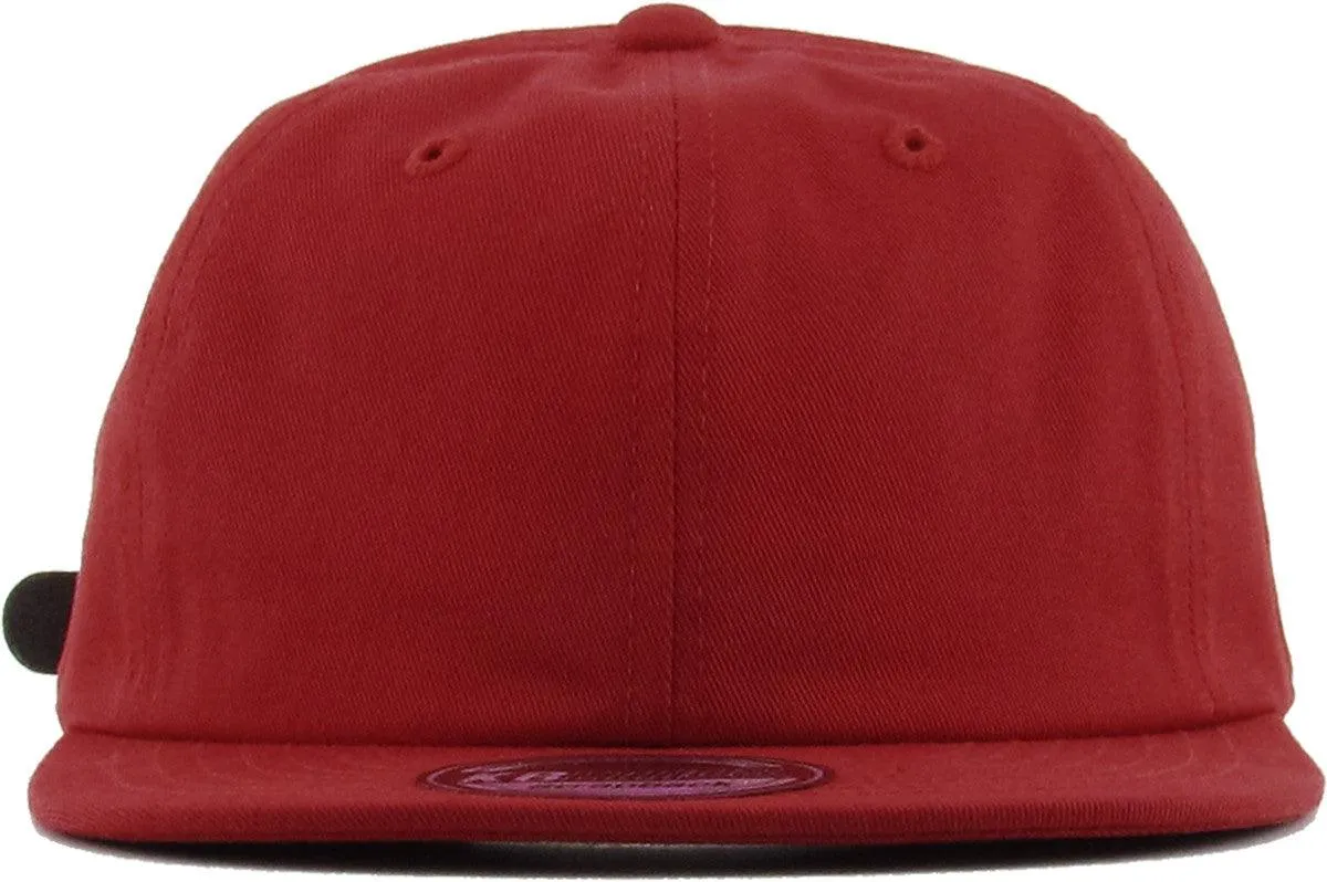 Blank Flat Brim Leather Strapbacks