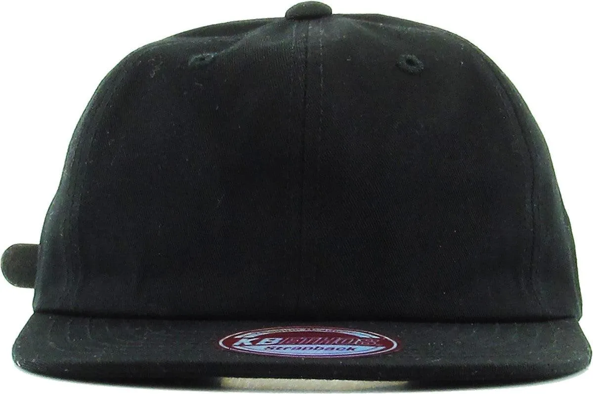 Blank Flat Brim Leather Strapbacks