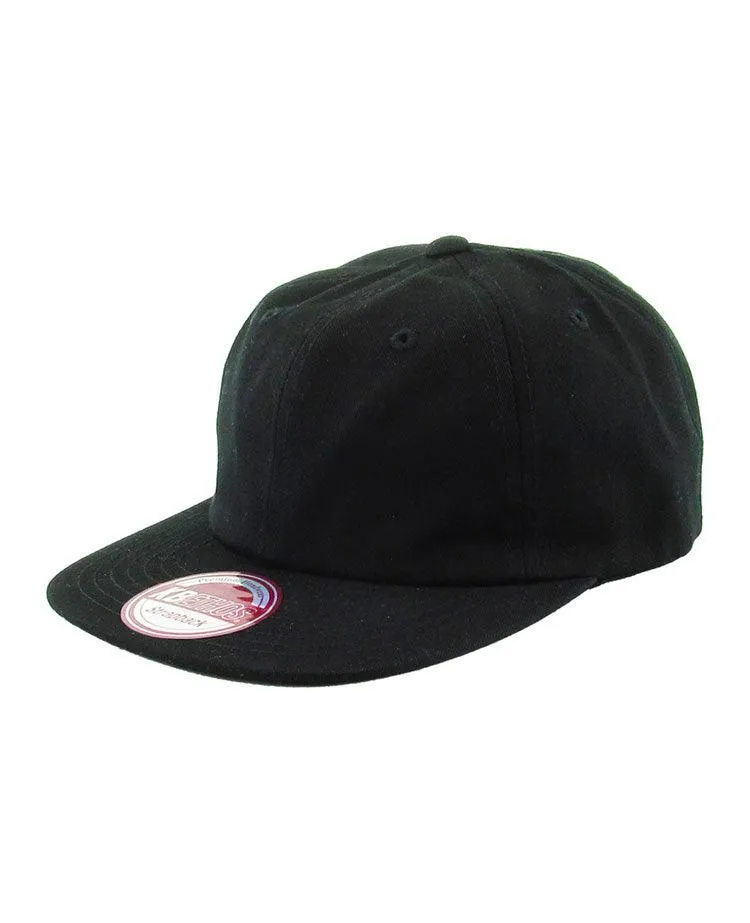 Blank Flat Brim Leather Strapbacks