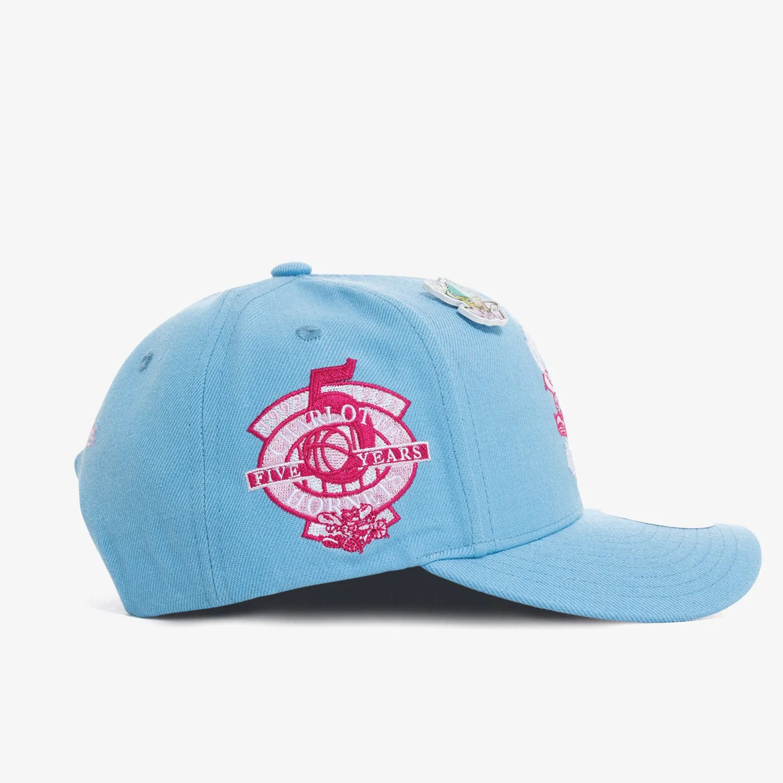 Charlotte Hornets Ice Cream Pro Crown Snapback Hat - Light Blue and Pink Adjustable Cap