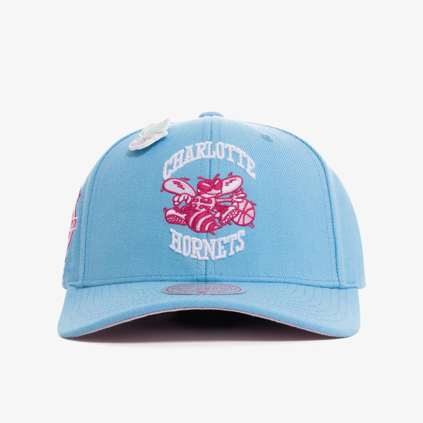 Charlotte Hornets Ice Cream Pro Crown Snapback Hat - Light Blue and Pink Adjustable Cap