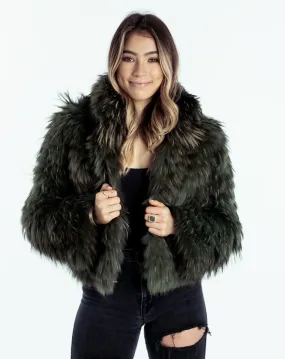 Charlotte Jacket Green Faux Fur