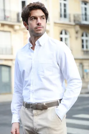 Chemise Clovis en oxford de coton peigné - Blanc