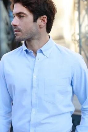 Chemise Clovis en oxford de coton peigné - Ciel