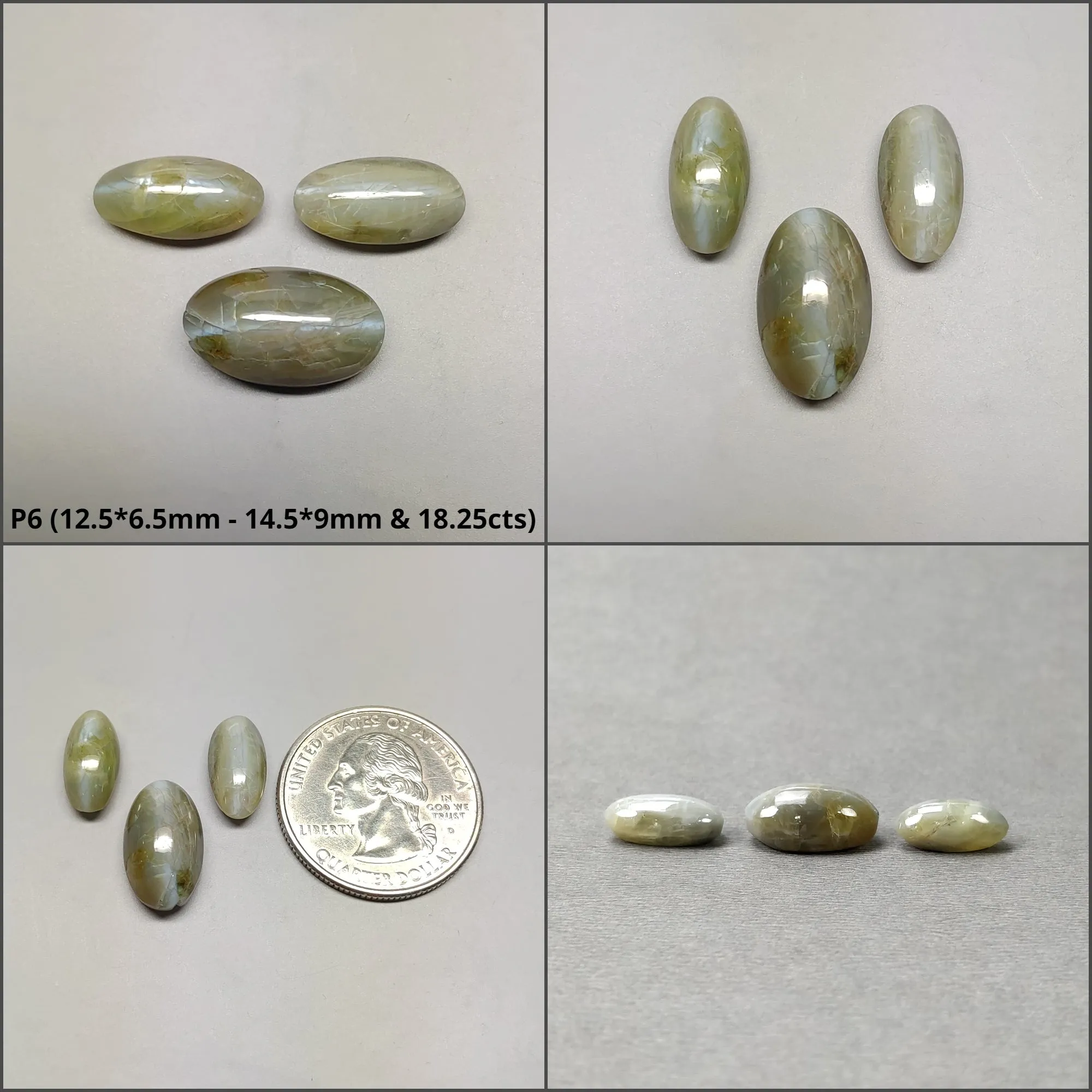 CHRYSOBERYL CAT'S EYE Gemstone Cabochon : Natural Untreated Unheated Cat's Eye Round And Oval Shape 1pcs 2pcs & 3pcs