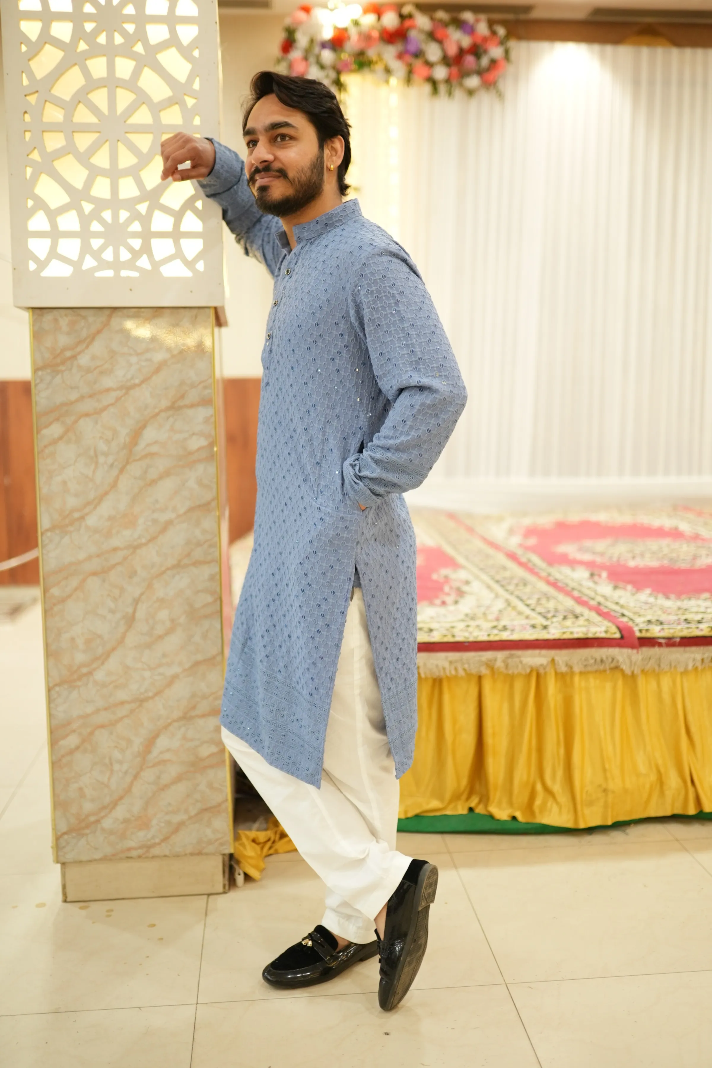 Cobalt Blue Sequined Kurta