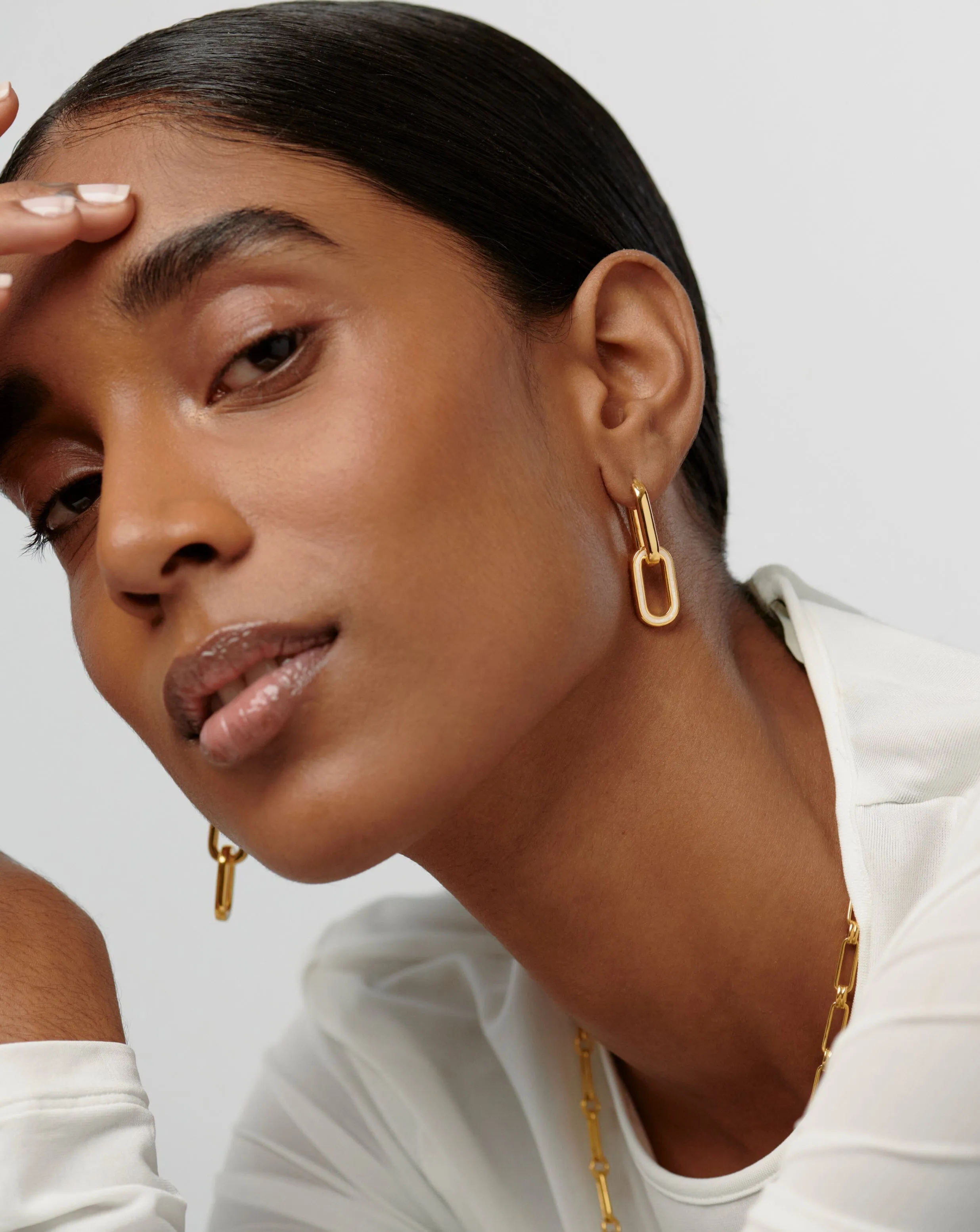 Convertible Ovate Double Link Hoop Earrings