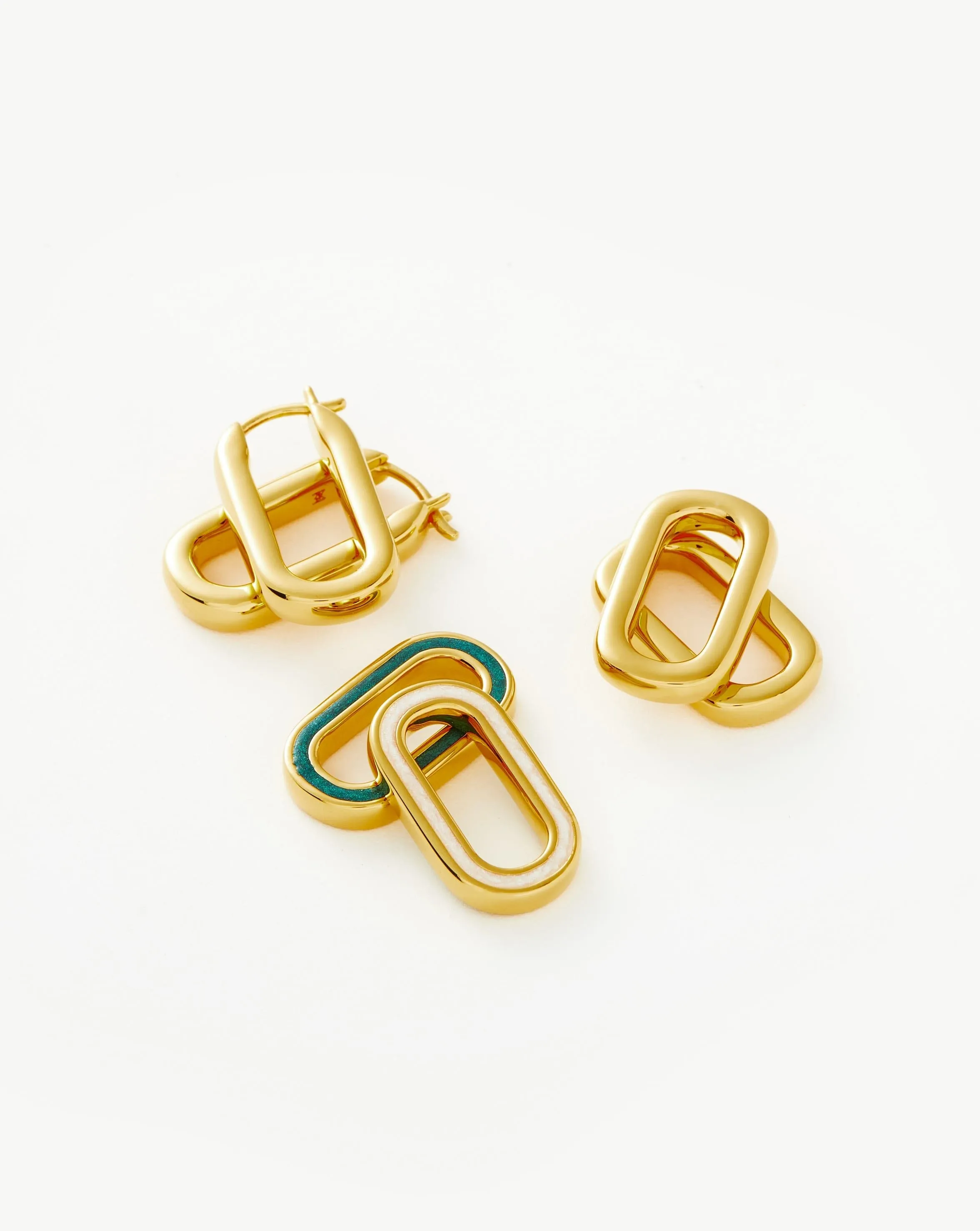 Convertible Ovate Double Link Hoop Earrings