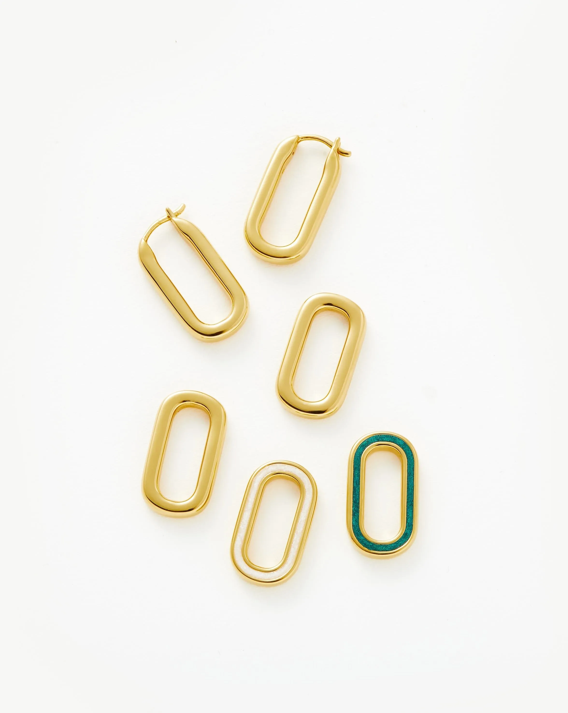 Convertible Ovate Double Link Hoop Earrings