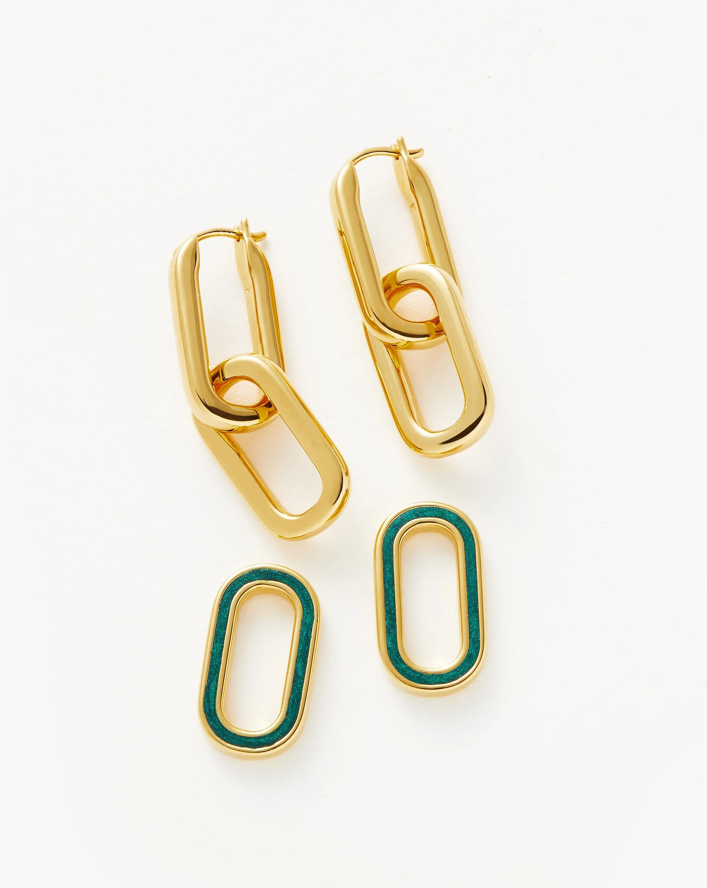 Convertible Ovate Double Link Hoop Earrings