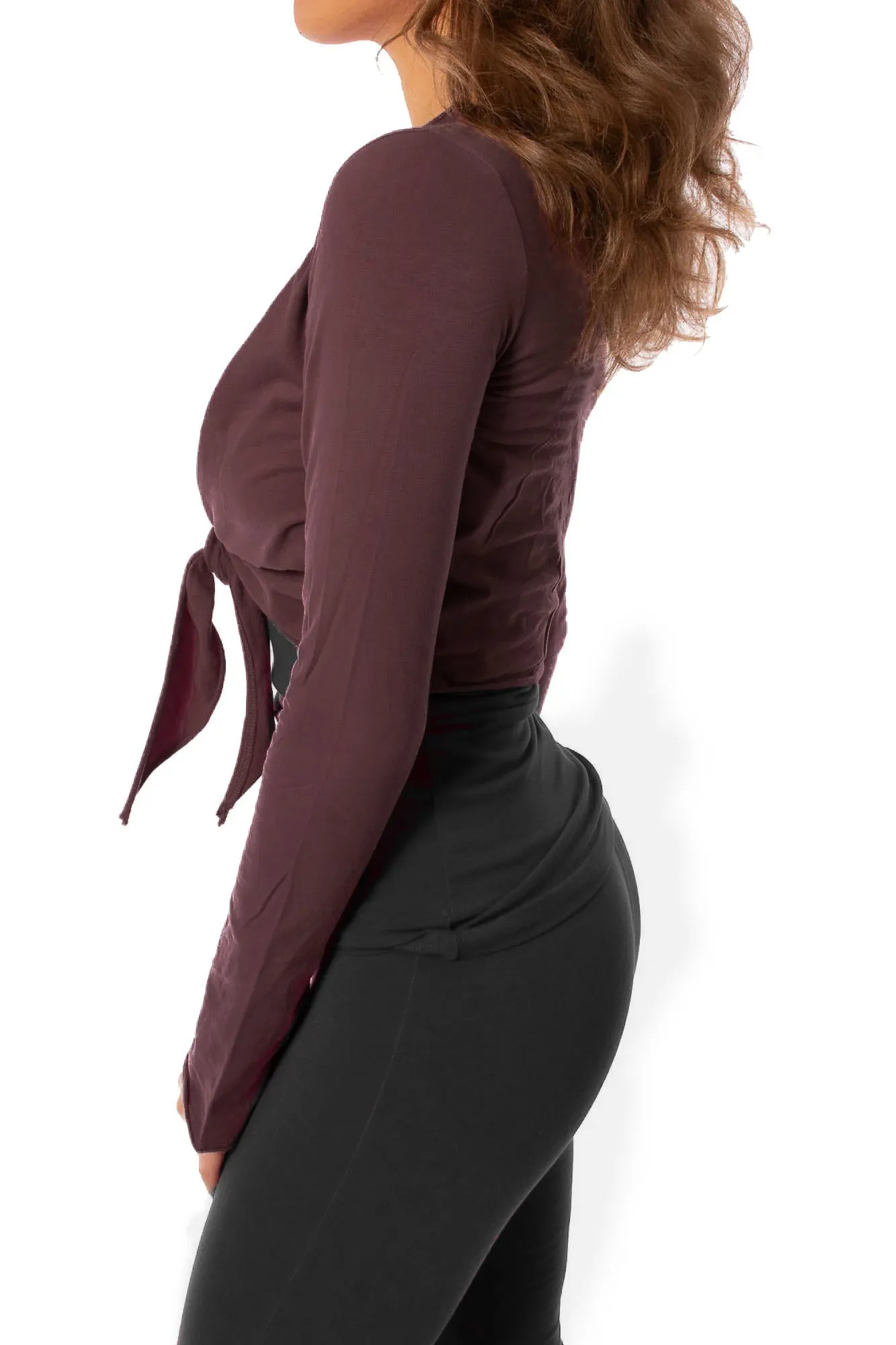 Crop Bell Sleeve (Style SL-12, Plum) by Hard Tail Forever (FINAL SALE)