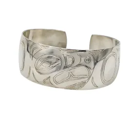 Eagle - Hand Engraved Sterling Silver Cuff Bracelet