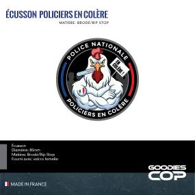 Ecusson Brodé Rip Stop Policiers en Colère