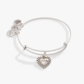 'Family' Heart Charm Bangle Bracelet