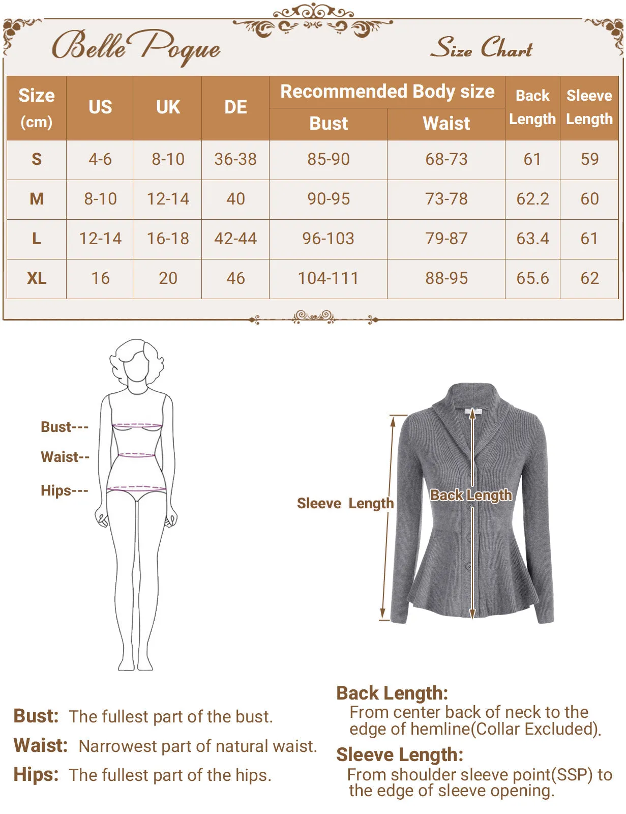 Fans Look of Peplum Hem Cardigan Sweater Long Sleeve Shawl Lapel Button-up Knitwear