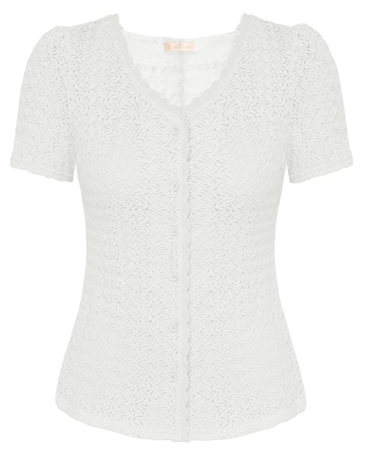 Fans Look of Summer Short Sleeve Cardigan Sweaters for Women Crochet V Neck Tops