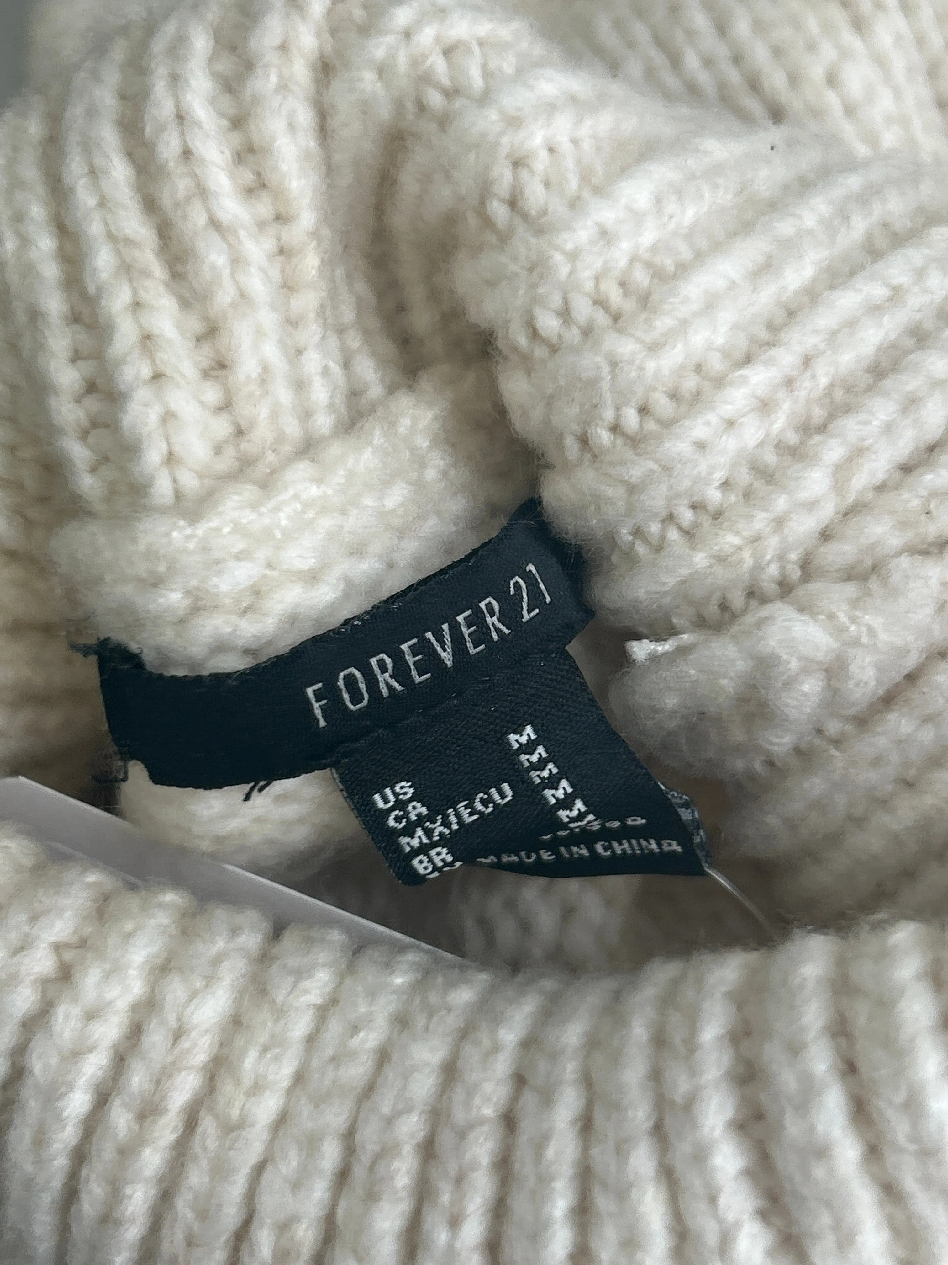 Forever 21 Cream Sweater, M