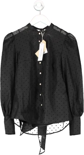 FOREVER NEW Black Vienna Organza Blouse UK 6