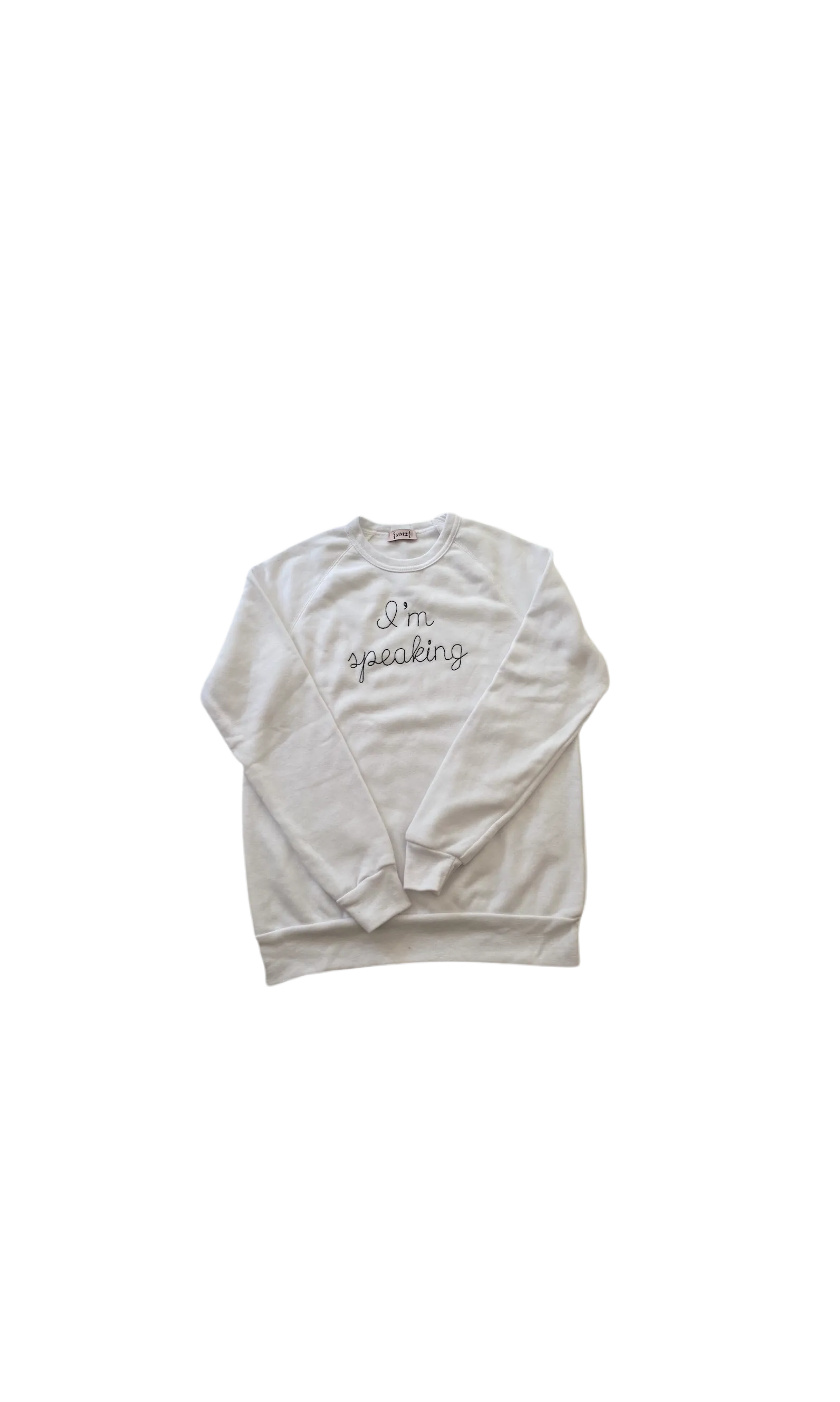 I’m speaking embroidered h. grey  raglan t-shirt