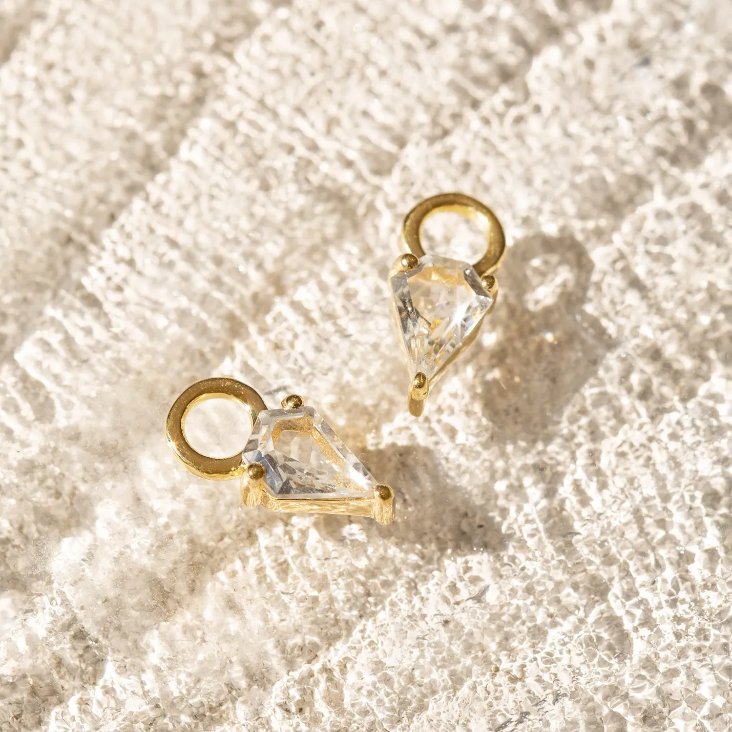 Kite Hoop Charm | White Topaz