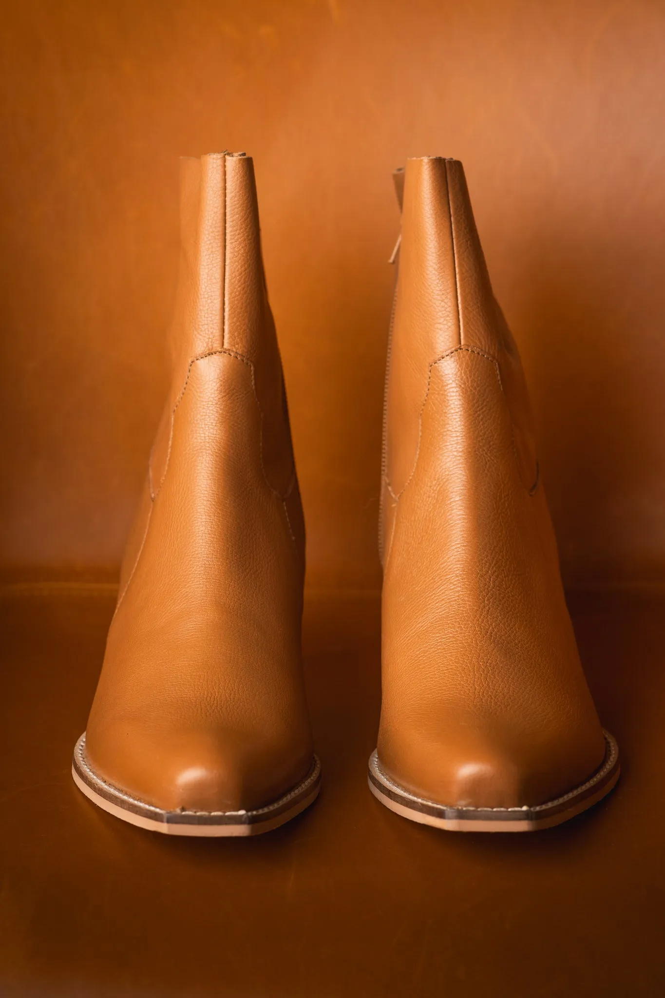 Lariat Leather Ankle Bootie in Tan