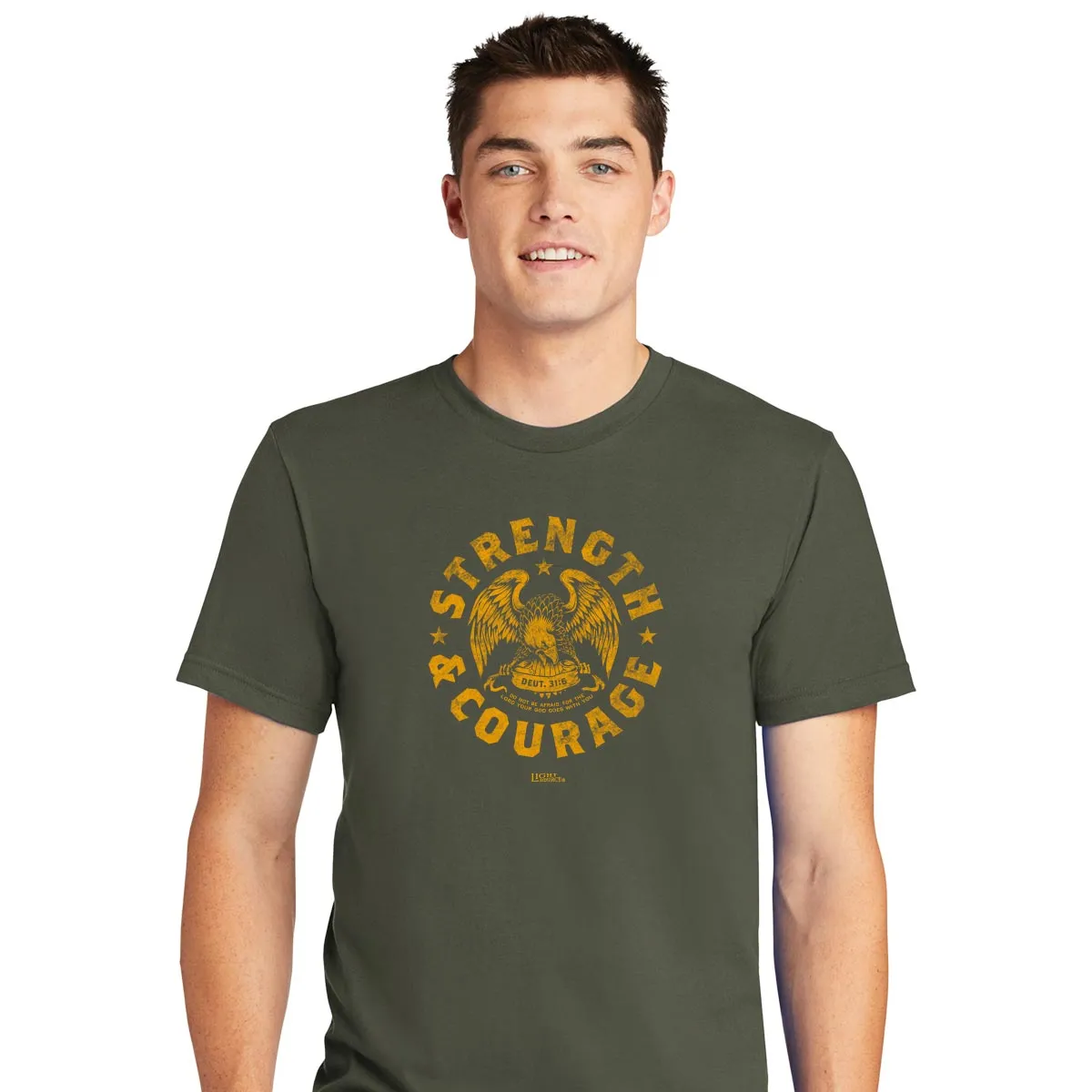 Light Source Mens T-Shirt Strength Eagle