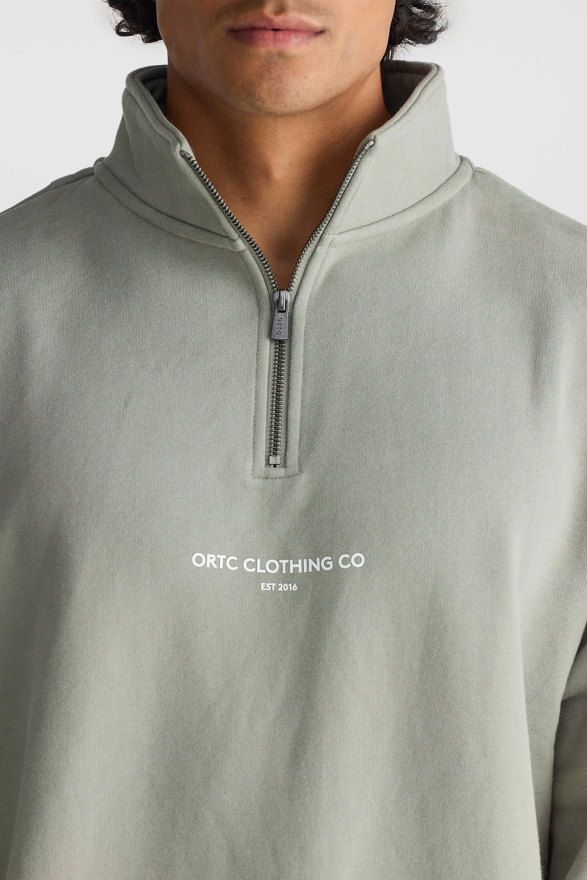 Logo Quarter Zip Olive