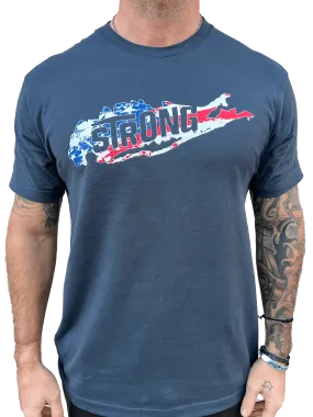 Long Island Strong - American Flag (Navy)