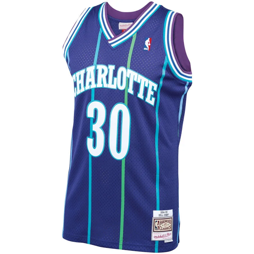 Men's Mitchell & Ness Dell Curry Purple Charlotte Hornets 1994-95 Hardwood Classics Swingman Jersey