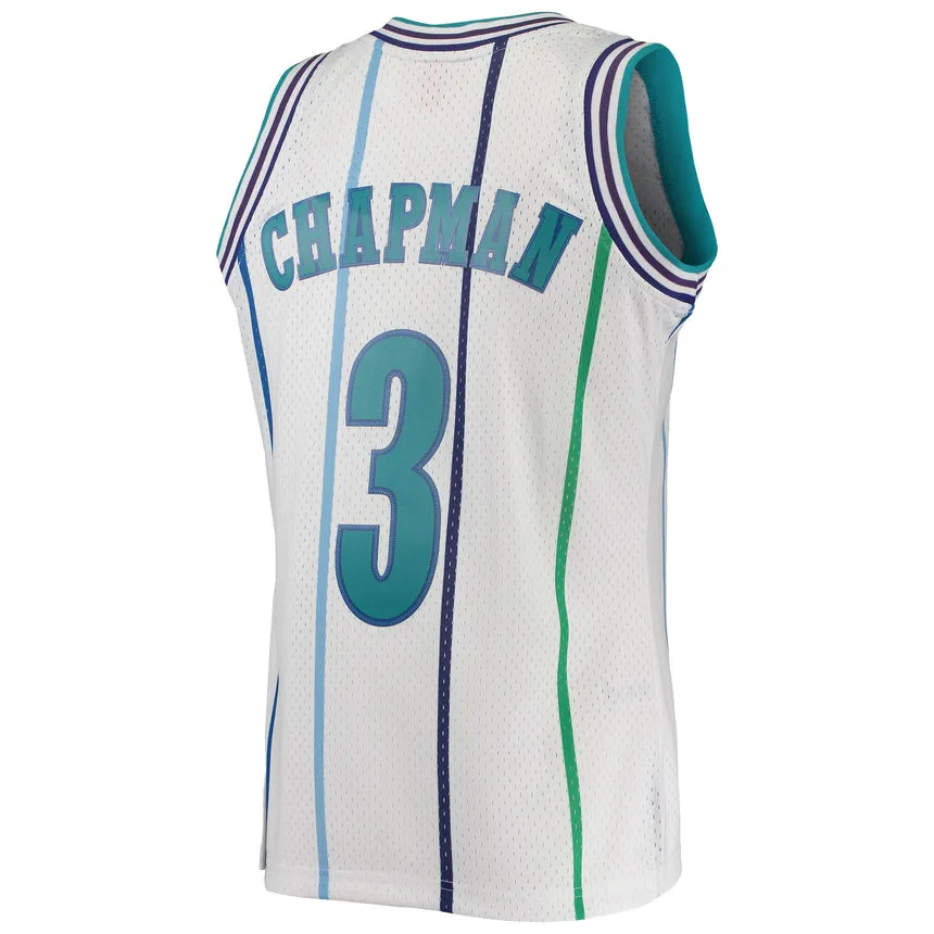 Mens Rex Chapman Charlotte Hornets 1988-89 White Swingman Replica Jersey By Mitchell & Ness