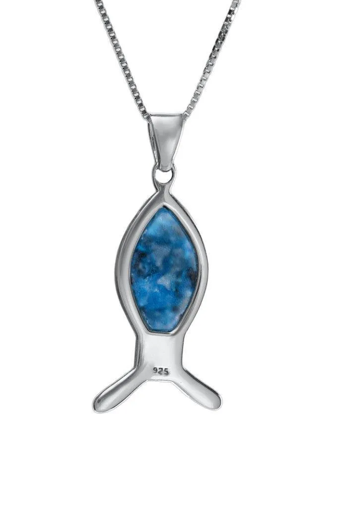 Nano Sim NT Silver Pendant - Ichthys studded with Roman Glass