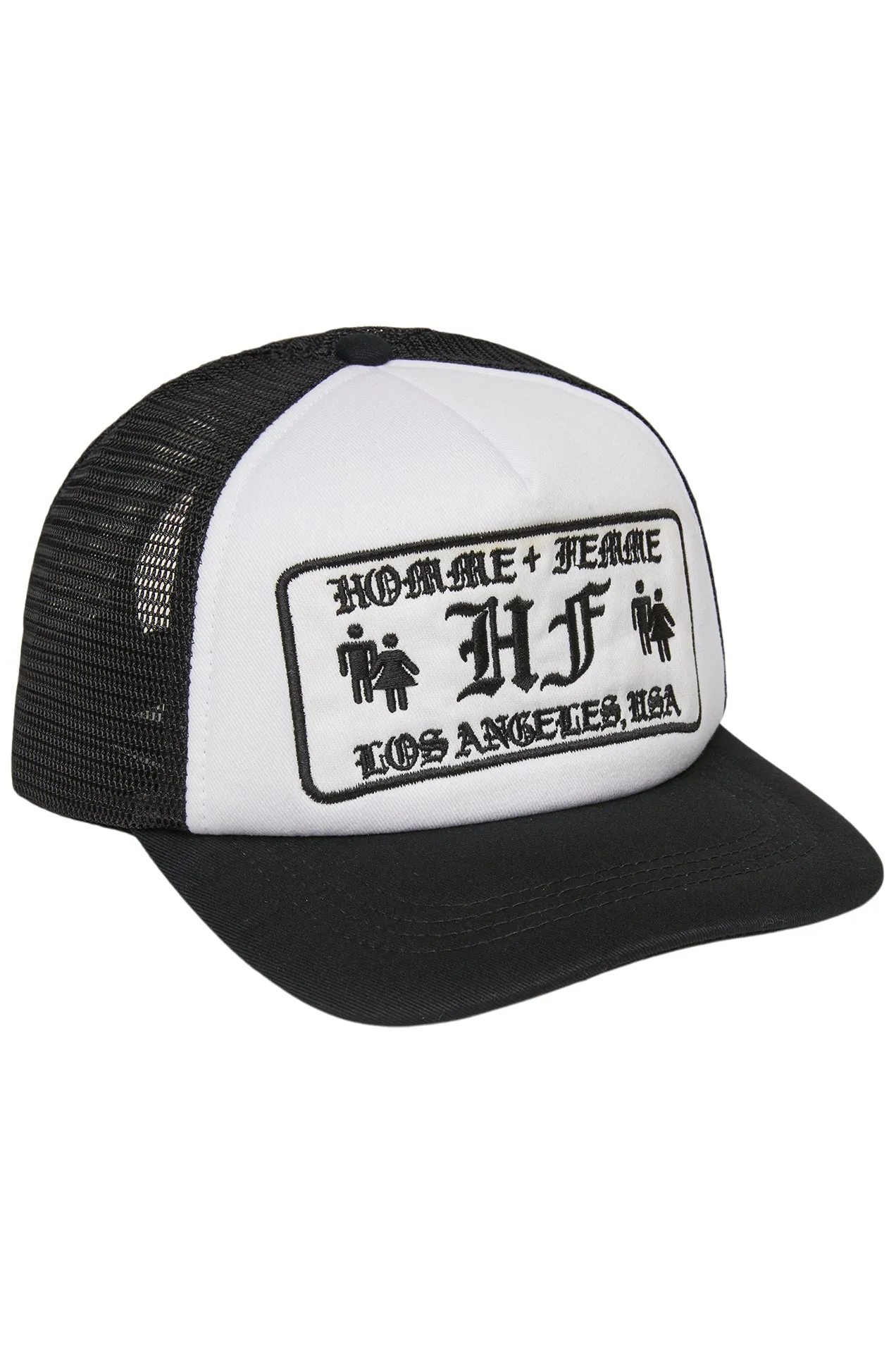 Old English Logo Trucker White