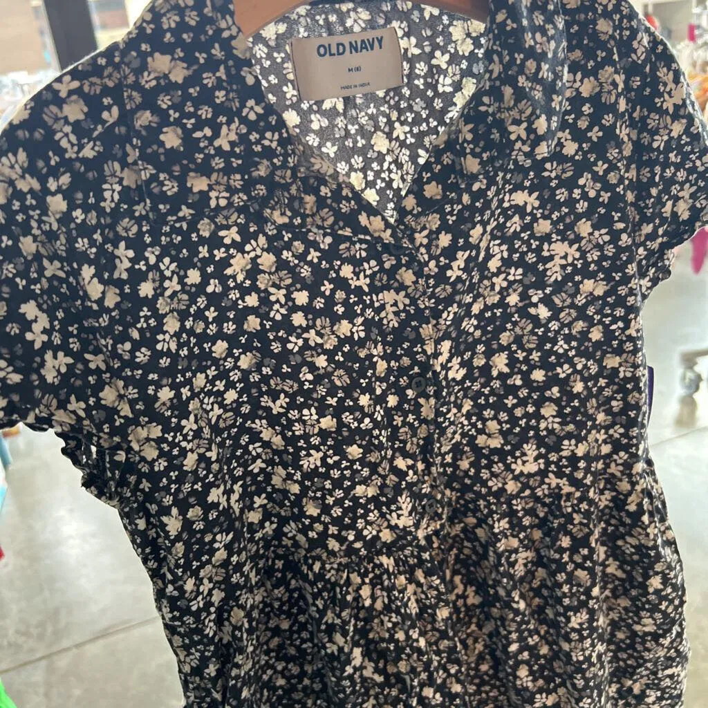 Old Navy Floral SS Button Dress - 8